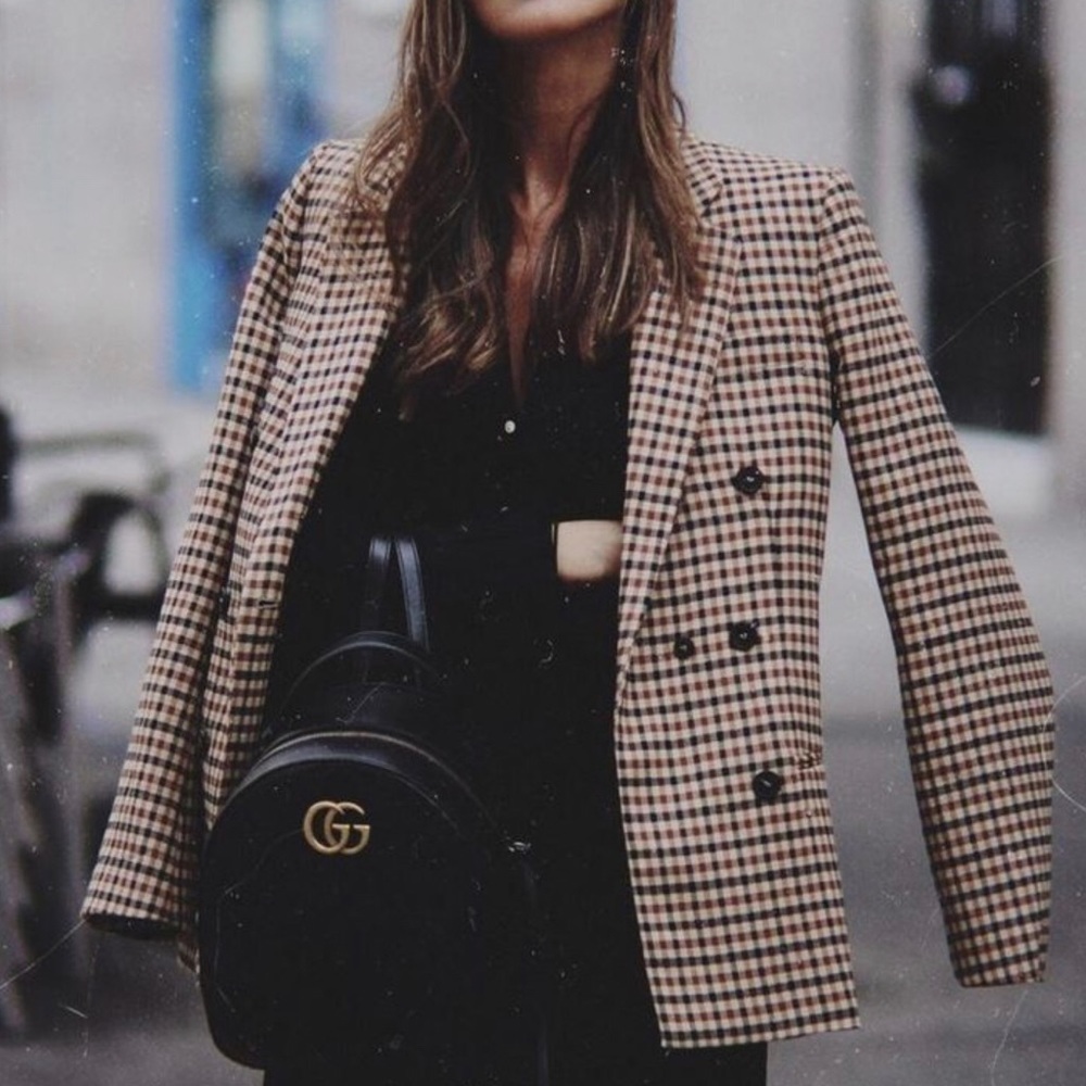 Zara oversized plaid jacket